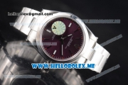 Rolex Oyster Perpetual Air King Clone Rolex 3132 Automatic Stainless Steel Case/Bracelet with Red Grape Dial and Stick Markers - 1:1 Original (JF)