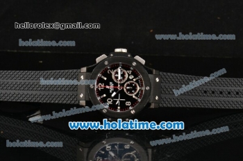 Hublot Big Bang Swiss Valjoux 7750 Automatic Movement PVD Case with Black Dial and Silver Markers-Black Rubber Strap