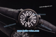 Gaga Milano Italy Asia 6497 Manual Winding PVD Case with Black Dial and Black Strap-White Markers