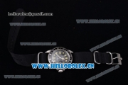 Rolex GMT-Master Asia 2813 Automatic Steel Case with Black Dial Black Nylon Strap and Yellow Markers