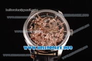 Patek Philippe Complicated Skeleton Asia Automatic Steel Case with Skeleton Dial and Black Leather Strap (GF)