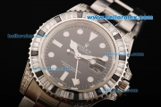 Rolex GMT Master II Rolex 3186 Automatic Movement Full Steel with Black Dial and Diamond Bezel