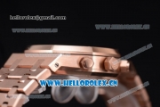 Audemars Piguet Royal Oak Seiko VK64 Quartz Rose Gold Case/Bracelet Silver Dial and Stick Markers (EF)