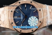 Audemars Piguet Royal Oak Swiss Quartz Rose Gold Case with Blue Dial and Rose Gold Bracelet (EF)