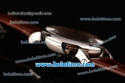 Cartier Rotonde Asia ST17 Automatic Steel Case with Black Leather Strap and Brown Dial