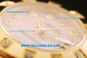 Rolex Datejust Automatic Movement Full Gold with Pink Dial and Diamond Markers-ETA Coating Case