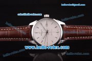 Breitling Transocean Asia 2892 Automatic Steel Case with White Dial and Brown Leather Strap