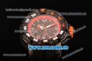 Richard Mille RM028 Swiss Valjoux 7750 Automatic PVD Case with Skeleton Dial and Orange Inner Bezel