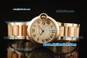 Cartier Ballon Bleu De Swiss ETA Quartz Steel Case with White Dial and Two Tone Strap