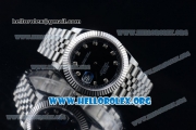 Rolex Datejust II Swiss ETA 2836 Automatic Steel Case with Black Dial Diamonds Markers and Stainless Steel Bracelet (BP)