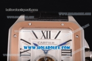 Cartier Santos Tourbillon Asia Automatic Steel Case with White Dial and Rose Gold Bezel - Roman Numeral Markers