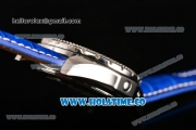 Breitling Bentley Tourbillon Automatic Movement Steel Case with Stick Markers and Blue Leather Strap