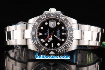 Rolex GMT-Master II Oyster Perpetual Automatic Movement ETA Case with Black Ceramic Bezel and Black Dial