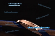 A.Lange&Sohne Richard Lange Miyota OS2035 Quartz Rose Gold Case with Blue Leather Strap and Blue Dial