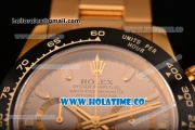 Rolex Daytona Chrono Swiss Valjoux 7750 Automatic Yellow Gold Case/Bracelet with Ceramic Bezel Silver Dial and Stick Markers (BP)
