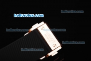 Hublot Big Bang Swiss Quartz Movement Black Grid Dial with Diamond Bezel and Rose Gold Stick Markers-Lady Size