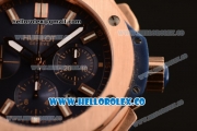 Hublot Big Bang Chrono Swiss Valjoux 7750 Automatic Rose Gold Case with Blue Dial and Blue Rubber Strap (YF)