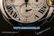 Cartier Ballon Bleu De Chrono Swiss Valjoux 7750 Automatic Two Tone Case with White Dial and Two Tone Bracelet - (H)