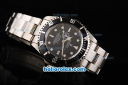 Rolex Sea-Dweller Swiss ETA 2836 Automatic Movement Full Steel with White Markers and Black Dial-Black Bezel