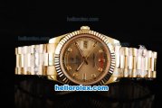 Rolex Day-Date II Automatic Movement Full Gold with Gold Dial and Diamond Markers