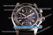 Breitling Superocean Chronograph II Chronograph Swiss Valjoux 7750 Automatic Steel Case with Black Dial Black Rubber Strap and Orange Second Hand