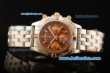 Breitling Chronomat B01 Chronograph Swiss Valjoux 7750 Automatic Movement Full Steel with Orange Dial and Stick Markers