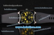 Bell & Ross BR 01-92 Automatic Movement PVD Case with Yellow Markers-Black Dial and Black Rubber Strap