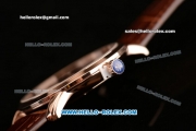 Ulysse Nardin Classico Miyota OS2035 Quartz Rose Gold Case with Stick Markers Brown Dial and Brown Leather Strap