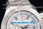 Breitling Avenger Seawolf Chrono Miyota OS10 Quartz Stainless Steel Case/Bracelet with White Dial and Stick Markers