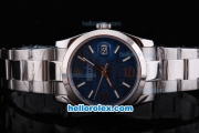 Rolex Datejust Automatic with Blue Dial and Smooth White Bezel