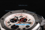 Audemars Piguet Royal Oak Offshore Panda Themes Swiss Valjoux 7750 Automatic Movement Full Steel with White Grid Dial and Black Numeral Markers-Big Calendar