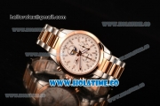 Longines Master Moonphase Chrono Miyota OS10 Quartz with Date Tone Tone Case/Bracelet with White Dial and Stick Markers