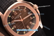 Patek Philippe Aquanaut Swiss ETA 2836 Automatic Rose Gold Case with Brown Dial and Black Rubber Strap