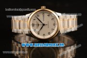 Longines Master Swiss ETA 2824 Automatic Two Tone Case with Two Tone Bracelet and White Dial