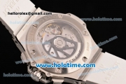 Hublot Big Bang Clone HUB4100 Automatic Steel Case with White Rubber Strap and White Dial - 1:1 Original (TW)