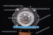 Hublot Masterpiece MP 08 Antikythera Sunmoon Asia 2813 Automatic PVD Case Skeleton Dial Brown Leather Strap and White Markers