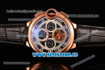 Cartier Ballon Bleu De Tourbillon Moonphase Asia Automatic Rose Gold Case with Black Dial and Roman Numeral Markers