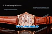 Rolex Day-Date Asia 2813/Swiss ETA 2836/Clone Rolex 3135 Automatic Rose Gold Case with Diamonds Markers and White MOP Dial (BP)
