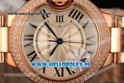 Cartier Ballon Bleu De Medium Swiss ETA 2671 Automatic Rose Gold Case Silver Dial Roman Numeral Markers and Rose Gold Bracelet - 1:1 Original