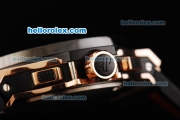 Hublot Big Bang Ayrton Senna Chronograph Miyota Quartz Movement Rose Gold Case with PVD Bezel and White Grid Dial
