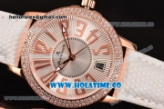 Blancpain Women Ladybird Ultraplate Miyota 9015 Automatic Rose Gold Case with Diamonds Bezel and Silver Dial (G5)