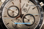 Tag Heuer Carrera Chronograph Swiss Valjoux 7750 Automatic Movement Steel Case with White Dial and Steel Strap