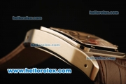 Cartier Santos 100 Automatic ETA Coating Case with White Dial and Brown Leather Strap