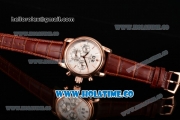 Patek Philippe Grand Complication Chrono Miyota OS20 Quartz Rose Gold Case with White Dial and Stick Markers
