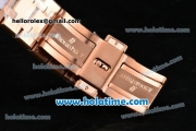 Audemars Piguet Royal Oak Swiss ETA 2824 Automatic Full Rose Gold with Sitck Markers and Black Dial - 1:1 Original