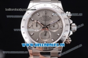 Rolex Daytona Chronograph Clone Rolex 4130 Automatic Stainless Steel Case/Bracelet with Grey Dial and Stick Markers (EF)