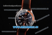 Omega Seamaster Planet Ocean 600M Clone Omega 8900 Automatic Steel Case with Black Dial and Black/Orange Rubber Strap Orange Arabic Numeral Markers (EF)