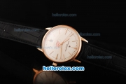 Vacheron Constantin New Model Swiss ETA 2892 Automatic Movement Rose Gold Case with White Dial and Stick Markers