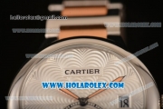 Cartier Rotonde De Miyota Quartz Two Tone Case with Silver Dial and Rose Gold/Steel Bracelet