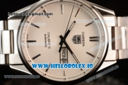 Tag Heuer Carrera Calibre 5 Swiss ETA 2824 Automatic Steel Case White Dial With Stick Markers Steel Bracelet